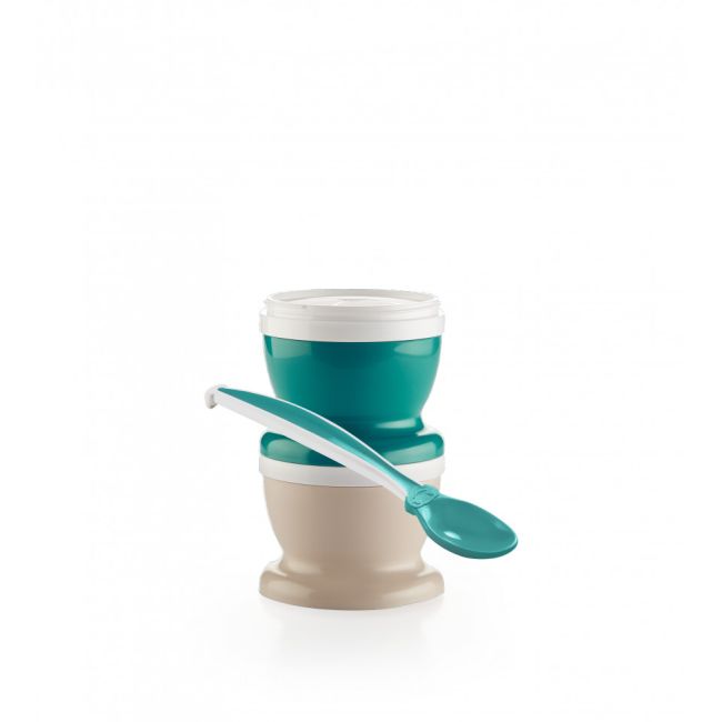 Set 2 recipiente cu capac si lingurita Thermobaby Emeraude DNBTHE165946