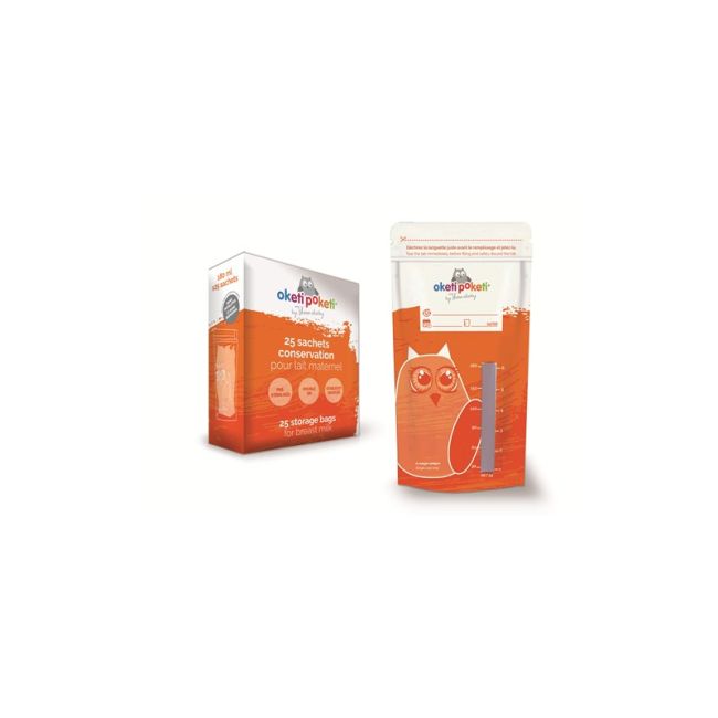 Set 25 pungi stocare pentru lapte matern Oketi Poketi DNBTHE1906