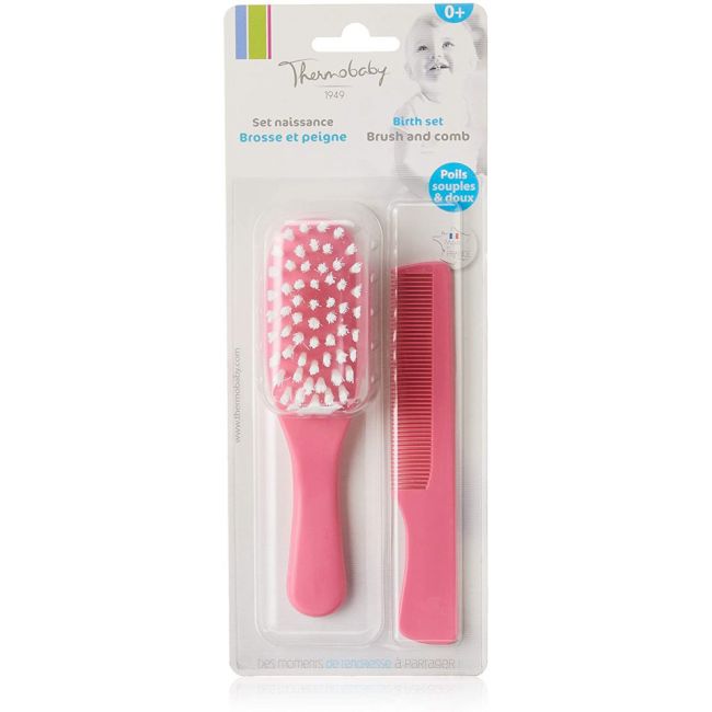 Set perie si pieptan pentru bebelusi Thermobaby-Rose bonbon DNBTHE141097