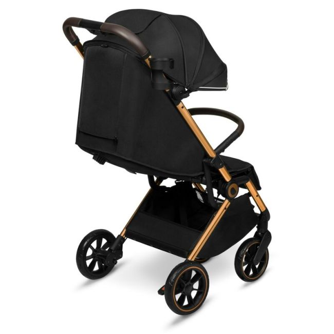 Carucior sport, Lionelo, Cloe, Cu accesorii, Cadru din aluminiu, Pana la 22 kg, Usor, Pliere compacta pentru avion, cu o singura mana, Ideal pentru toate tipurile de suprafete, 6 luni+, Black Onyx BYNLO-CLOE_BLACK_ONYX