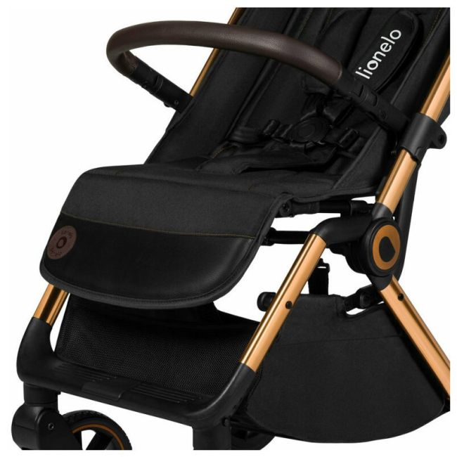 Carucior sport, Lionelo, Cloe, Cu accesorii, Cadru din aluminiu, Pana la 22 kg, Usor, Pliere compacta pentru avion, cu o singura mana, Ideal pentru toate tipurile de suprafete, 6 luni+, Black Onyx BYNLO-CLOE_BLACK_ONYX