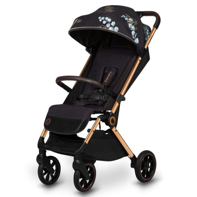 Carucior sport, Lionelo, Cloe, Golden Moments, Editie limitata, Cu accesorii, Cadru din aluminiu, Pana la 22 kg, Usor, Pliere compacta pentru avion, cu o singura mana, Ideal pentru toate tipurile de suprafete, 6 luni+, Negru BYNLO-CLOE_GOLDEN_MOMENTS