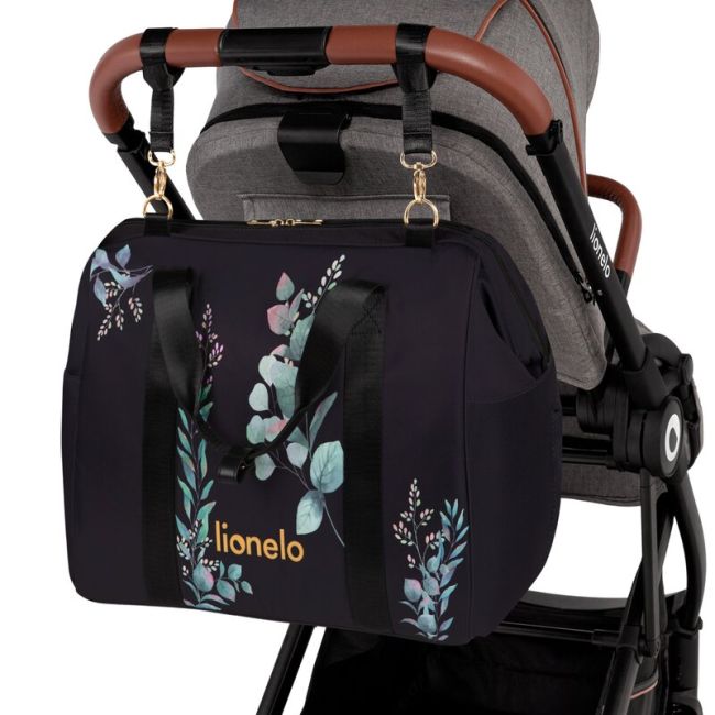 Geanta pentru mamici, Lionelo, Ida, Golden Moments, Editie limitata, Cu multiple compartimente, Negru BYNLO-IDA_GOLDEN_MOMENTS