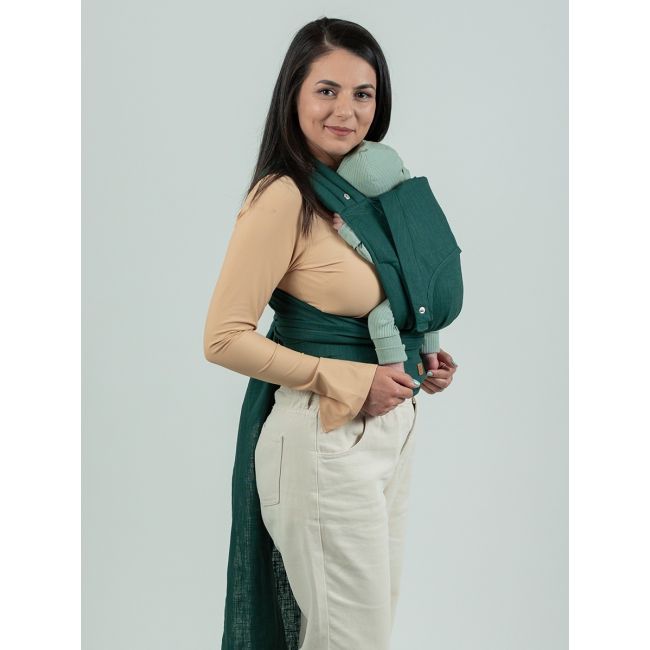 Marsupiu isara quick half buckle evergreen linen