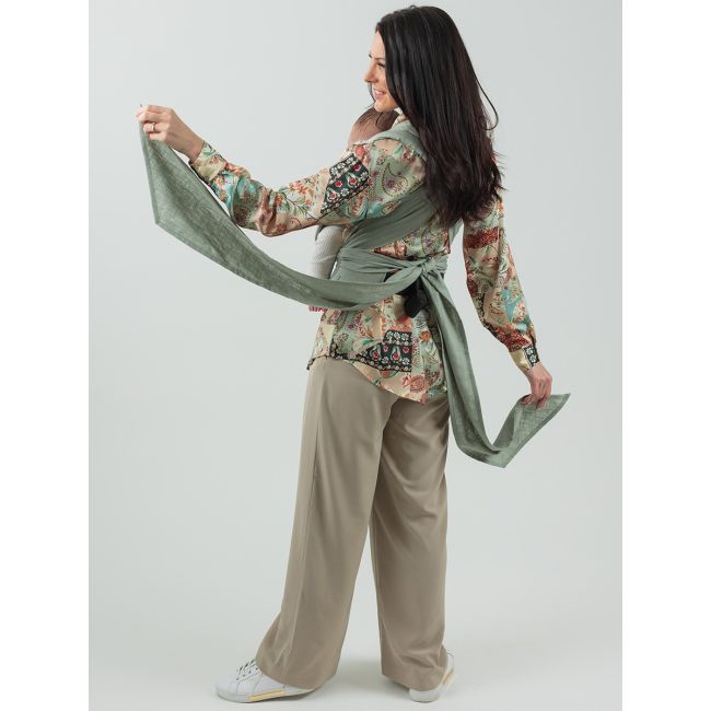 Marsupiu isara quick half buckle sage green linen
