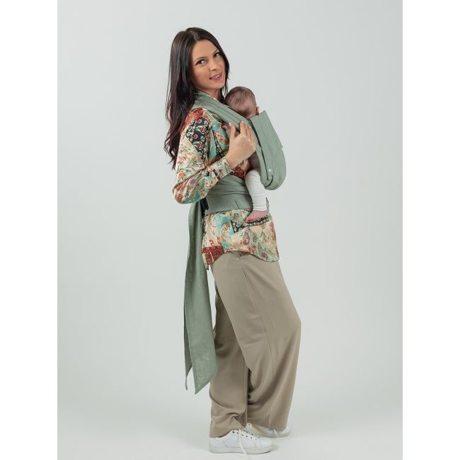 Marsupiu isara quick half buckle sage green linen