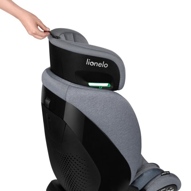 Scaun auto, Lionelo, Lavender I-size, Isofix, Cu centura TopTether, Cu spatar inclinabil in 5 pozitii, Cu tetiera reglabila in 13 pozitii, Instalare cu fata inainte, 9-36 Kg, 76-150 cm, Conform cu ECE R129, Gri BYNLO-LAVENDER_I-SIZE_GREY_STONE
