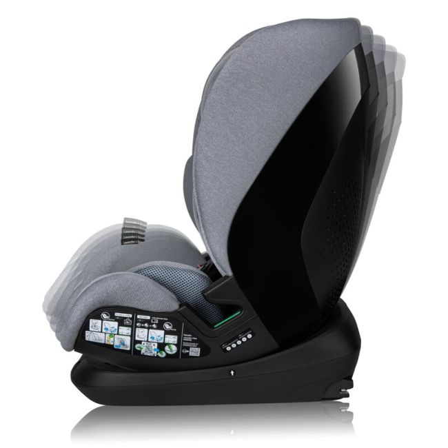 Scaun auto, Lionelo, Lavender I-size, Isofix, Cu centura TopTether, Cu spatar inclinabil in 5 pozitii, Cu tetiera reglabila in 13 pozitii, Instalare cu fata inainte, 9-36 Kg, 76-150 cm, Conform cu ECE R129, Gri BYNLO-LAVENDER_I-SIZE_GREY_STONE