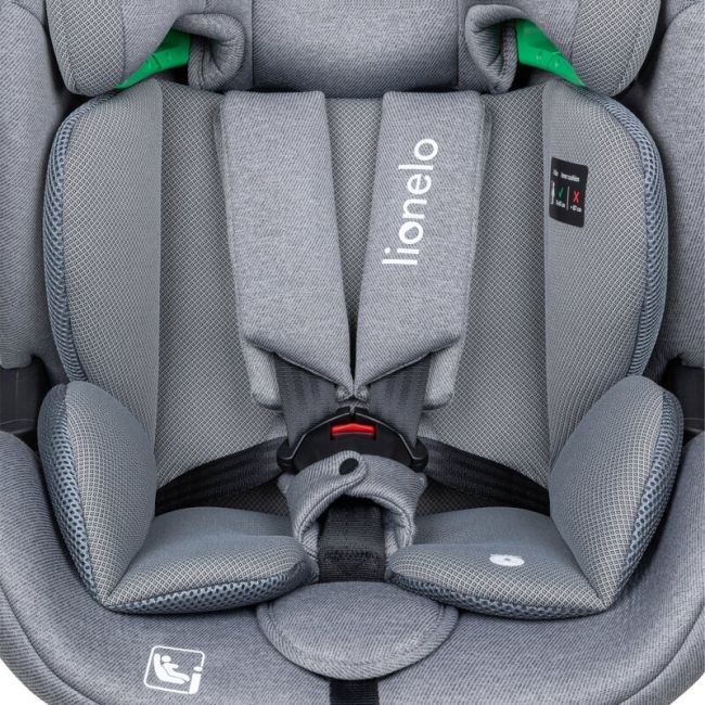 Scaun auto, Lionelo, Lavender I-size, Isofix, Cu centura TopTether, Cu spatar inclinabil in 5 pozitii, Cu tetiera reglabila in 13 pozitii, Instalare cu fata inainte, 9-36 Kg, 76-150 cm, Conform cu ECE R129, Gri BYNLO-LAVENDER_I-SIZE_GREY_STONE