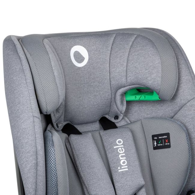 Scaun auto, Lionelo, Lavender I-size, Isofix, Cu centura TopTether, Cu spatar inclinabil in 5 pozitii, Cu tetiera reglabila in 13 pozitii, Instalare cu fata inainte, 9-36 Kg, 76-150 cm, Conform cu ECE R129, Gri BYNLO-LAVENDER_I-SIZE_GREY_STONE