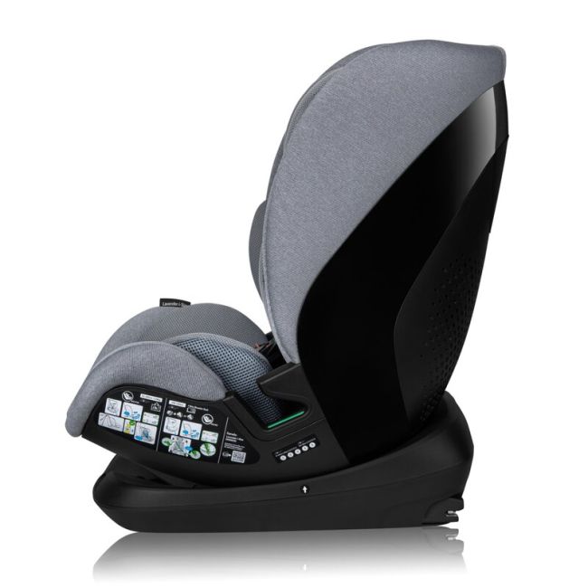 Scaun auto, Lionelo, Lavender I-size, Isofix, Cu centura TopTether, Cu spatar inclinabil in 5 pozitii, Cu tetiera reglabila in 13 pozitii, Instalare cu fata inainte, 9-36 Kg, 76-150 cm, Conform cu ECE R129, Gri BYNLO-LAVENDER_I-SIZE_GREY_STONE