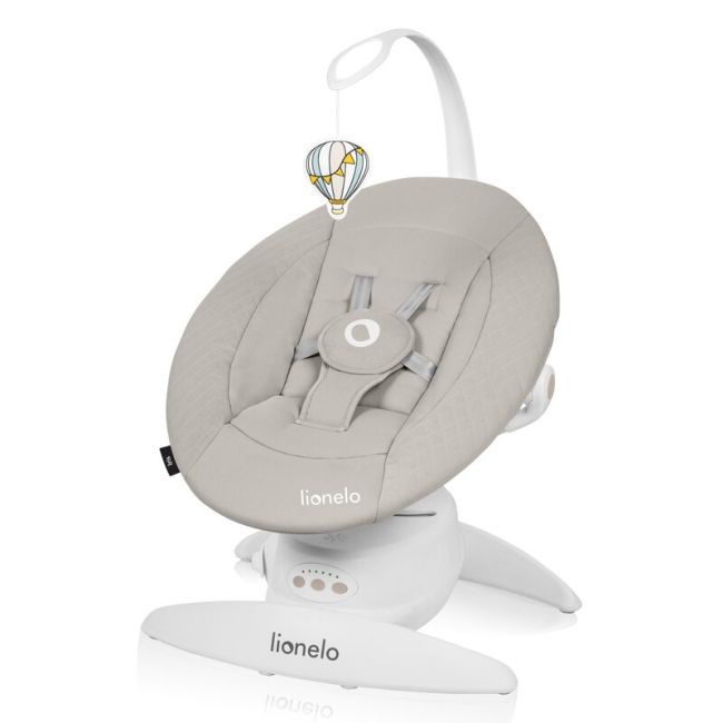 Balansoar, Lionelo, Iris, 2 in 1, Rotire 360 grade, Electric, Cu 3 moduri de leganare, Cu 5 trepte de viteza, Cu 3 pozitii de inclinare, 12 melodii, Silentios, Pana la 9 kg, Bej BYNLO-IRIS_BEIGE_SAND