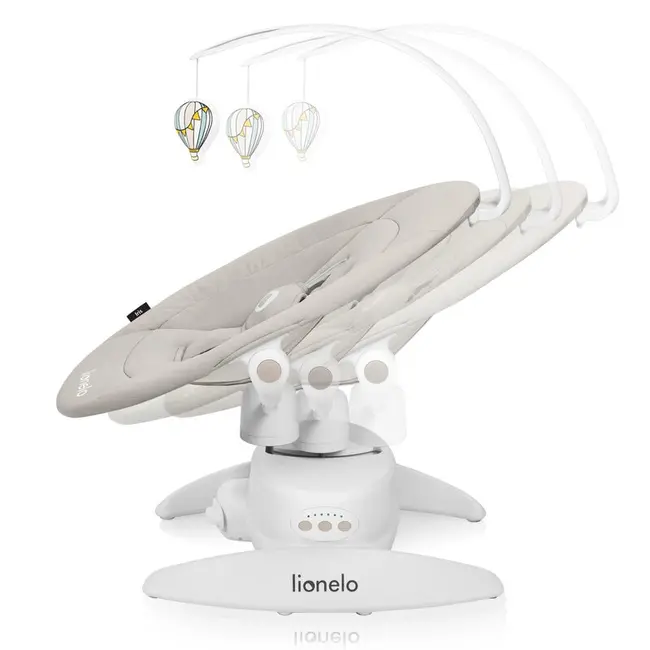 Balansoar, Lionelo, Iris, 2 in 1, Rotire 360 grade, Electric, Cu 3 moduri de leganare, Cu 5 trepte de viteza, Cu 3 pozitii de inclinare, 12 melodii, Silentios, Pana la 9 kg, Bej BYNLO-IRIS_BEIGE_SAND