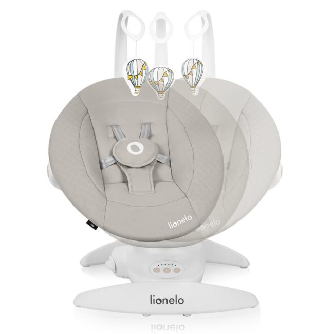 Balansoar, Lionelo, Iris, 2 in 1, Rotire 360 grade, Electric, Cu 3 moduri de leganare, Cu 5 trepte de viteza, Cu 3 pozitii de inclinare, 12 melodii, Silentios, Pana la 9 kg, Bej BYNLO-IRIS_BEIGE_SAND