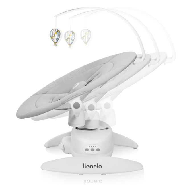 Balansoar, Lionelo, Iris, 2 in 1, Rotire 360 grade, Electric, Cu 3 moduri de leganare, Cu 5 trepte de viteza, Cu 3 pozitii de inclinare, Pana la 9 kg, Gri BYNLO-IRIS_GREY_CONCRETE