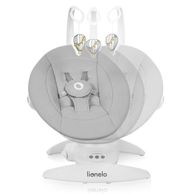 Balansoar, Lionelo, Iris, 2 in 1, Rotire 360 grade, Electric, Cu 3 moduri de leganare, Cu 5 trepte de viteza, Cu 3 pozitii de inclinare, Pana la 9 kg, Gri BYNLO-IRIS_GREY_CONCRETE