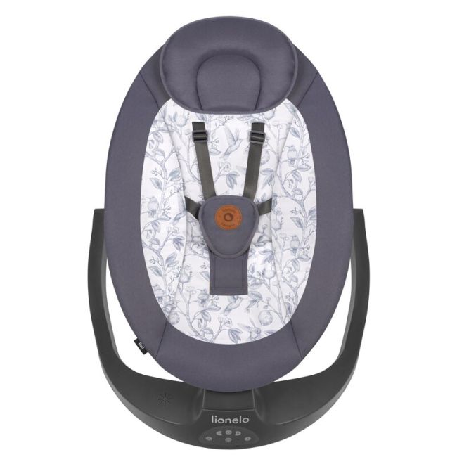 Balansoar si sezlong, Lionelo, Ralf, 2 in 1, Electric, Cu telecomanda si cablu USB, Cu miscare laterala de balansare si 5 niveluri diferite de viteza, Cu 12 melodii, Gri/Alb BYNLO-RALF_GREY_WHITE