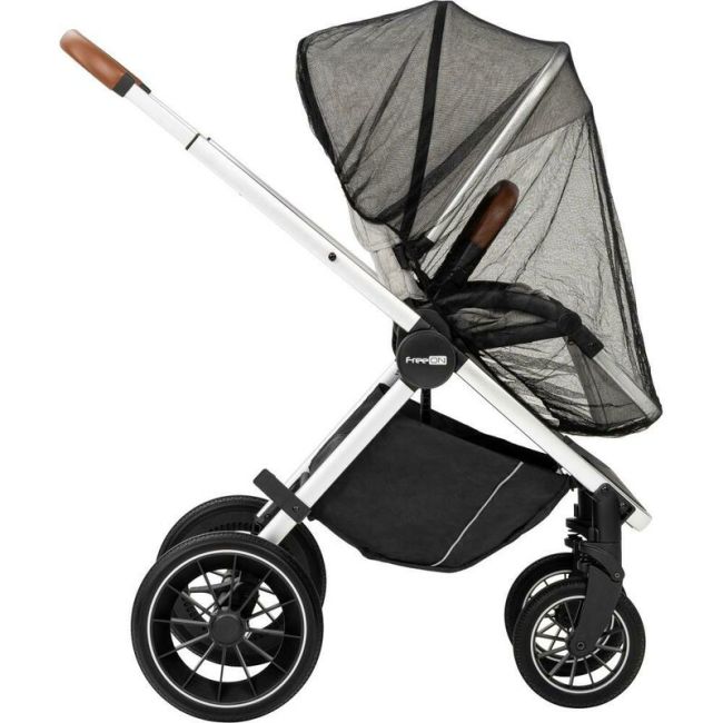Carucior 3 in 1, FreeON, Joy, Reversibil, Cu cadru din aluminiu, Scoica auto, Husa picioare, Geanta mamici si accesorii, Conform cu standardele europene de securitate R129, Gri BYN49676