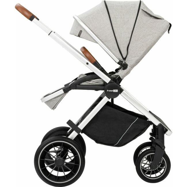 Carucior 3 in 1, FreeON, Joy, Reversibil, Cu cadru din aluminiu, Scoica auto, Husa picioare, Geanta mamici si accesorii, Conform cu standardele europene de securitate R129, Gri BYN49676