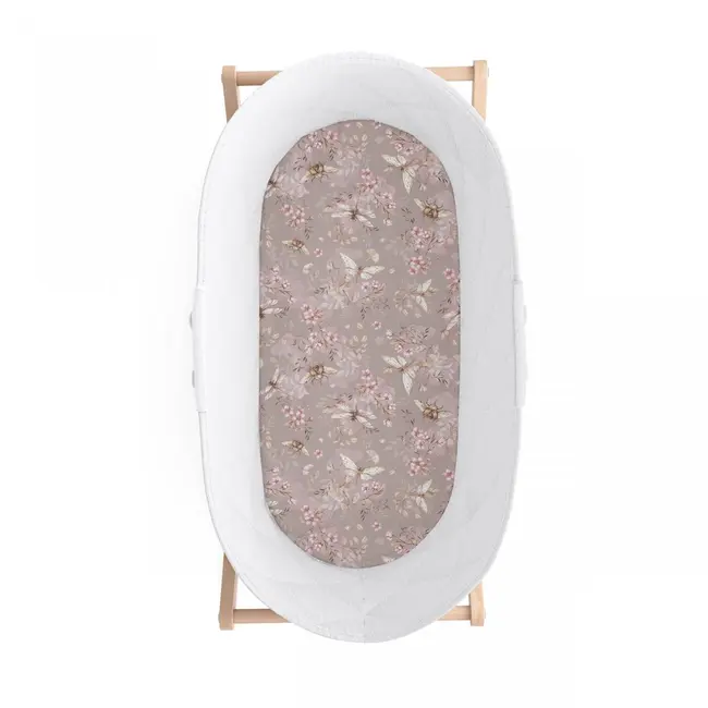 Cearsaf Din Bumbac Cu Elastic Pe Contur Pentru Landou Si Cosulete, Cherry Dark Pjb1686