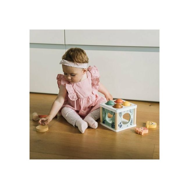 Centru de activitati, Free2Play, Cu figurine, Cu ciocanel, Din lemn, Conform cu standardul european de securitate EN71/123, 15 x 15 x 12 cm, 12 luni+, Multicolor BYN80616