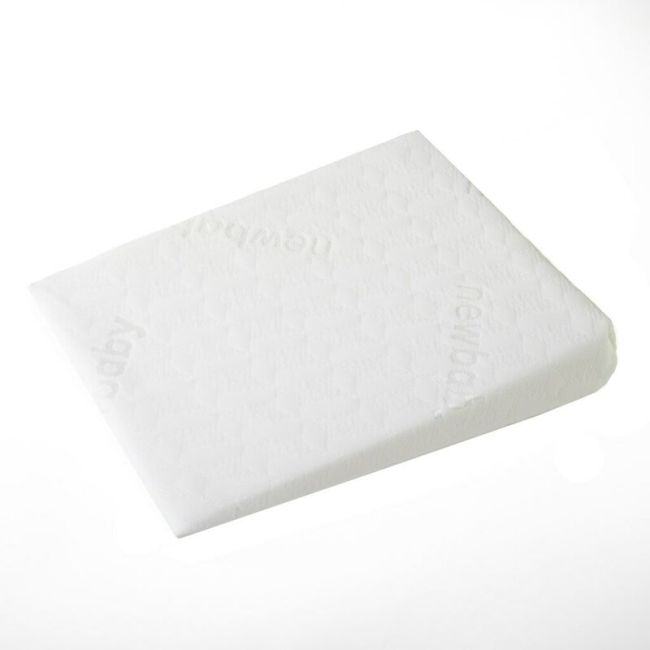 Perna oblica, New Baby, Basic, Pentru carucior, Asigura o pozitie corecta, Antialergica, Din spuma, Cu husa detasabila, 30x37 cm, 0 luni+, White BYN54748