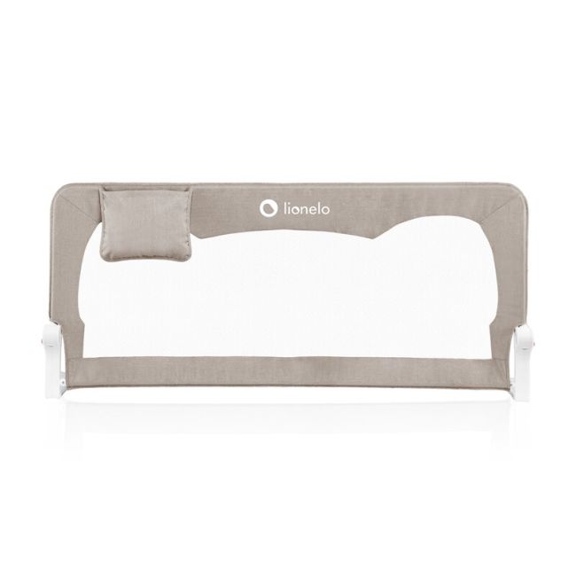 Protectie laterala pat, Lionelo, Hanna, Cu buzunar accesorii, 150x66 cm, Conform cu standardul european de securitate BS7072, Bej BYNLO-HANNA_BEIGE_MELANGE