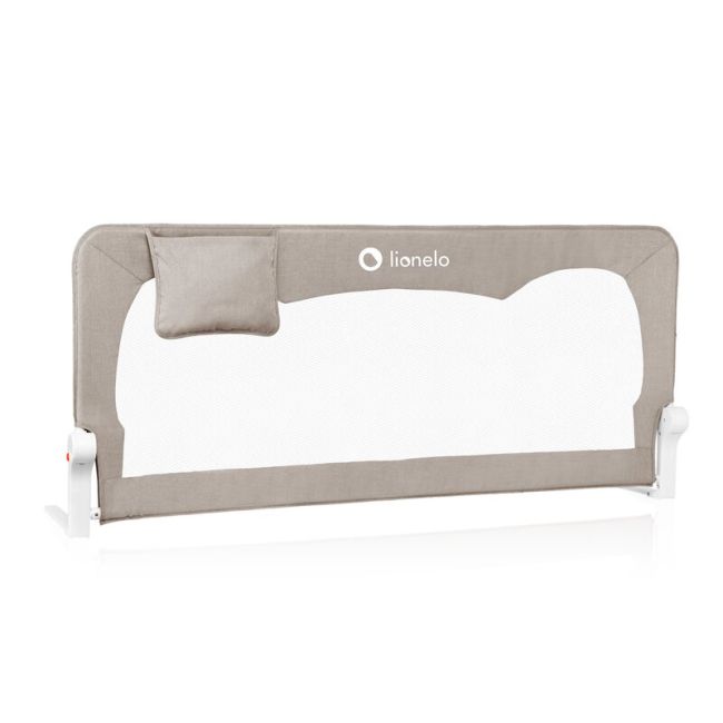 Protectie laterala pat, Lionelo, Hanna, Cu buzunar accesorii, 150x66 cm, Conform cu standardul european de securitate BS7072, Bej BYNLO-HANNA_BEIGE_MELANGE