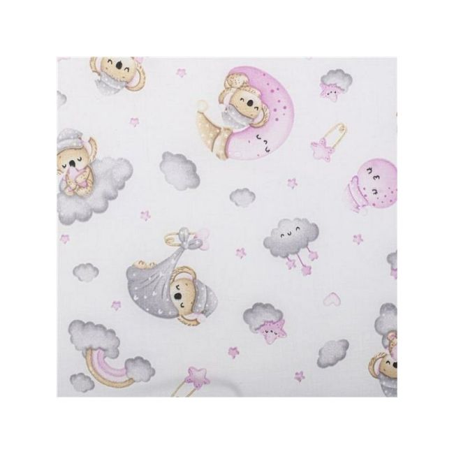 Salteluta pliabila, New Baby, Standard, Pentru patut, Cu geanta de transport inclusa, Cu husa detasabila din bumbac, Din spuma, 120x60x5 cm, 0 luni+, Koala Pink BYN55554