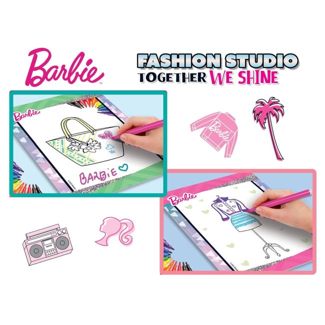 Set de colorat cu activitati barbie - fashion studio