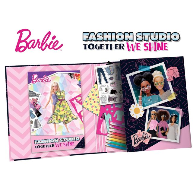 Set de colorat cu activitati barbie - fashion studio