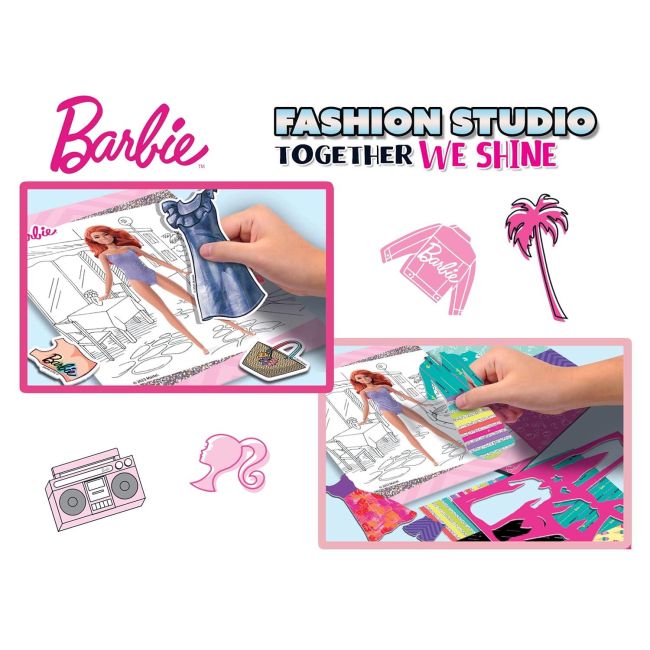 Set de colorat cu activitati barbie - fashion studio