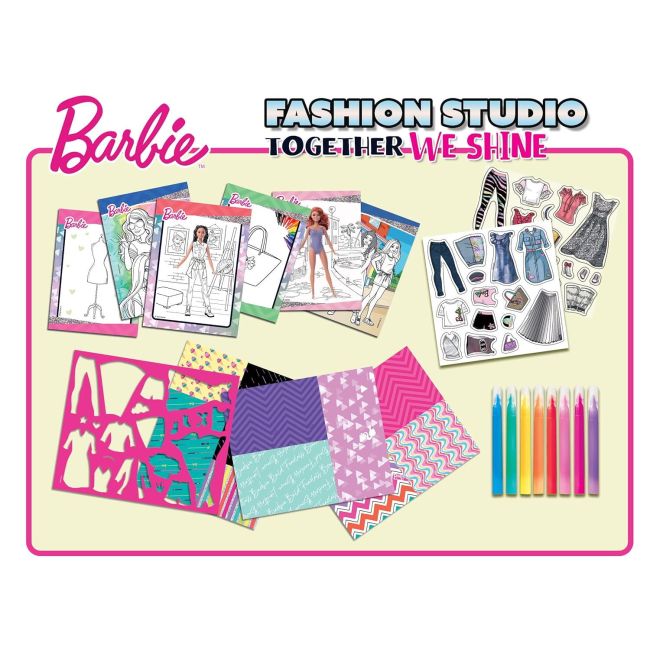 Set de colorat cu activitati barbie - fashion studio