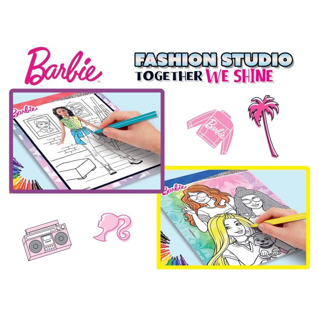 Set de colorat cu activitati barbie - fashion studio