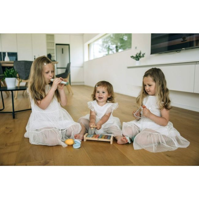 Set instrumente muzicale, Free2Play, 5 in 1, Contine xilofon, Fluier, Din lemn, Conform cu standardul european de securitate EN71/123, 3 ani+, Multicolor BYN80586