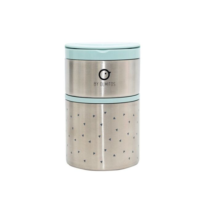 Termos mancare solida cu doua recipiente independente 250+570ml turcoaz Olmitos LVTKOLM0532