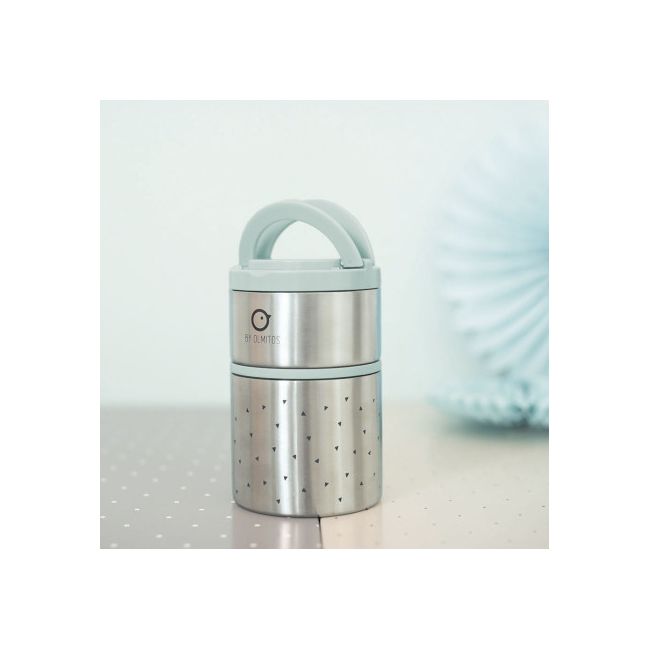 Termos mancare solida cu doua recipiente independente 250+570ml turcoaz olmitos lvtkolm0532