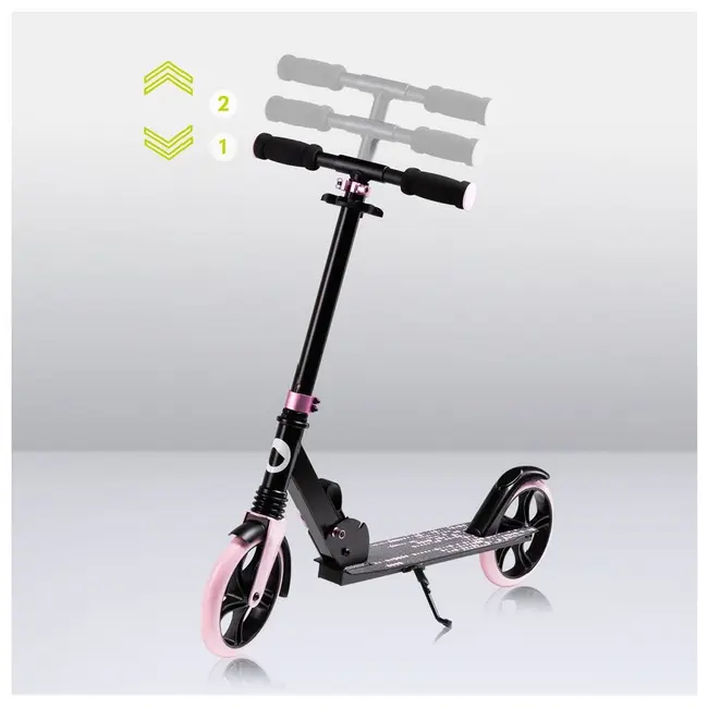 Trotineta, Lionelo, Luca, Pentru copii sau adulti, Ultrapliabila, Pana la 100 Kg, Conform cu standardul european de securitate EN14619, Roz BYNLO-LUCA_BLACK_CARBON_PINK