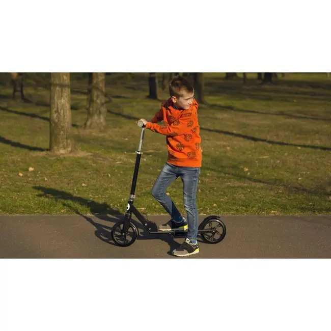 Trotineta, Lionelo, Luca, Pentru copii sau adulti, Ultrapliabila, Pana la 100 Kg, Conform cu standardul european de securitate EN14619, Roz BYNLO-LUCA_BLACK_CARBON_PINK