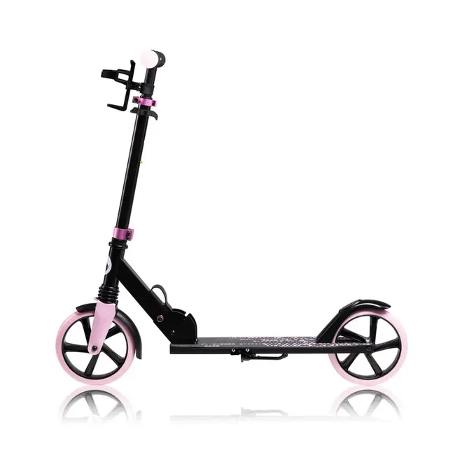Trotineta, Lionelo, Luca, Pentru copii sau adulti, Ultrapliabila, Pana la 100 Kg, Conform cu standardul european de securitate EN14619, Roz BYNLO-LUCA_BLACK_CARBON_PINK