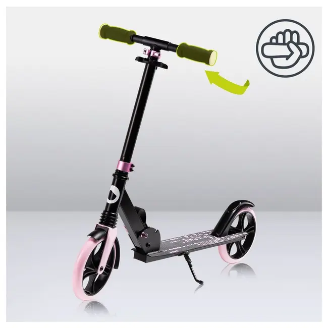 Trotineta, Lionelo, Luca, Pentru copii sau adulti, Ultrapliabila, Pana la 100 Kg, Conform cu standardul european de securitate EN14619, Roz BYNLO-LUCA_BLACK_CARBON_PINK
