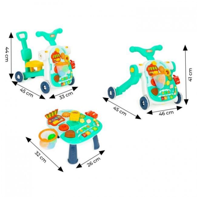 Antemergator educational 4 in 1 (antemergator, masuta, trotineta, bicicleta) huanger he0817 - verde edeedihe0816