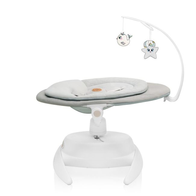 Balansoar, Lionelo, Mell, 2 in 1, Rotire 360 grade, Electric, Cu 3 moduri de leganare, Cu 5 trepte de viteza, Cu 3 pozitii de inclinare, Cu timer, 12 melodii si 2 sunete ale naturii, Pana la 9 kg, Bej BYNLO-MELL_BEIGE_SAND