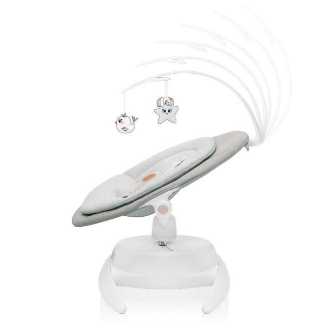 Balansoar, Lionelo, Mell, 2 in 1, Rotire 360 grade, Electric, Cu 3 moduri de leganare, Cu 5 trepte de viteza, Cu 3 pozitii de inclinare, Cu timer, 12 melodii si 2 sunete ale naturii, Pana la 9 kg, Bej BYNLO-MELL_BEIGE_SAND