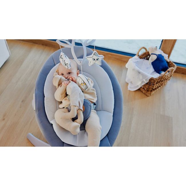 Balansoar, Lionelo, Mell, 2 in 1, Rotire 360 grade, Electric, Cu 3 moduri de leganare, Cu 5 trepte de viteza, Cu 3 pozitii de inclinare, Cu timer, 12 melodii si 2 sunete ale naturii, Pana la 9 kg, Bej BYNLO-MELL_BEIGE_SAND