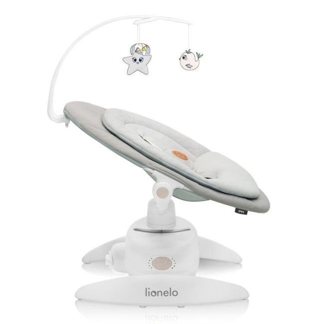 Balansoar, Lionelo, Mell, 2 in 1, Rotire 360 grade, Electric, Cu 3 moduri de leganare, Cu 5 trepte de viteza, Cu 3 pozitii de inclinare, Cu timer, 12 melodii si 2 sunete ale naturii, Pana la 9 kg, Bej BYNLO-MELL_BEIGE_SAND