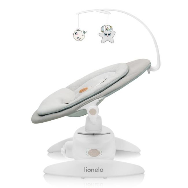 Balansoar, Lionelo, Mell, 2 in 1, Rotire 360 grade, Electric, Cu 3 moduri de leganare, Cu 5 trepte de viteza, Cu 3 pozitii de inclinare, Cu timer, 12 melodii si 2 sunete ale naturii, Pana la 9 kg, Bej BYNLO-MELL_BEIGE_SAND