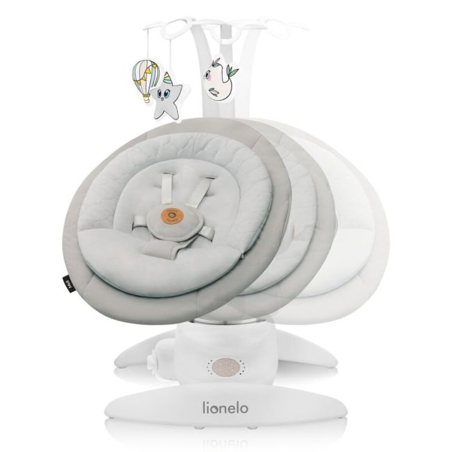 Balansoar, Lionelo, Mell, 2 in 1, Rotire 360 grade, Electric, Cu 3 moduri de leganare, Cu 5 trepte de viteza, Cu 3 pozitii de inclinare, Cu timer, 12 melodii si 2 sunete ale naturii, Pana la 9 kg, Bej BYNLO-MELL_BEIGE_SAND