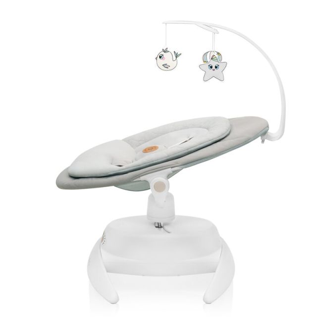 Balansoar, Lionelo, Mell, 2 in 1, Rotire 360 grade, Electric, Cu 3 moduri de leganare, Cu 5 trepte de viteza, Cu 3 pozitii de inclinare, Cu timer, 12 melodii si 2 sunete ale naturii, Pana la 9 kg, Bej BYNLO-MELL_BEIGE_SAND