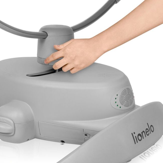 Balansoar, Lionelo, Mell, 2 in 1, Rotire 360 grade, Electric, Cu 3 moduri de leganare, Cu 5 trepte de viteza, Cu 3 pozitii de inclinare, Cu timer, 12 melodii si 2 sunete ale naturii, Pana la 9 kg, Gri BYNLO-MELL_GREY_STONE